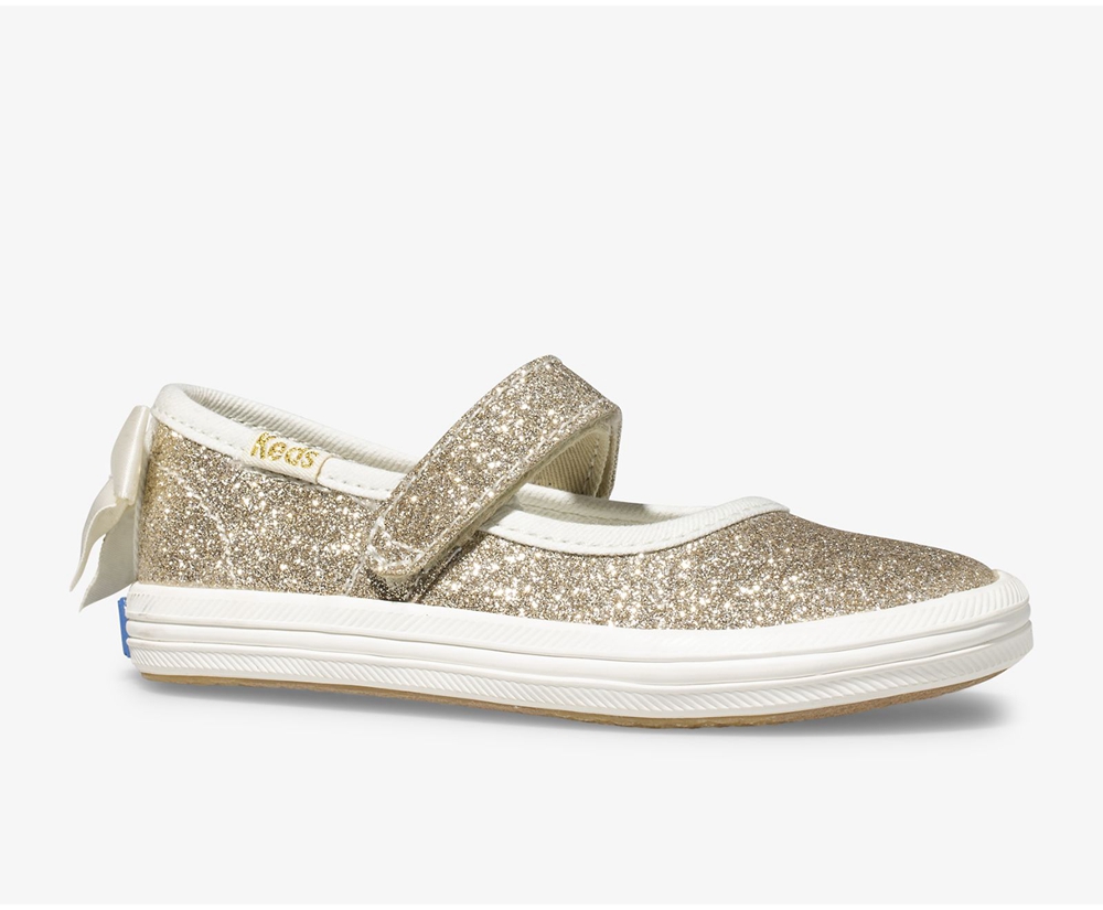 Keds Kids Slip Ons Gold - Kate Spade new york Sloane MJ Glitter - 438TBDNFA